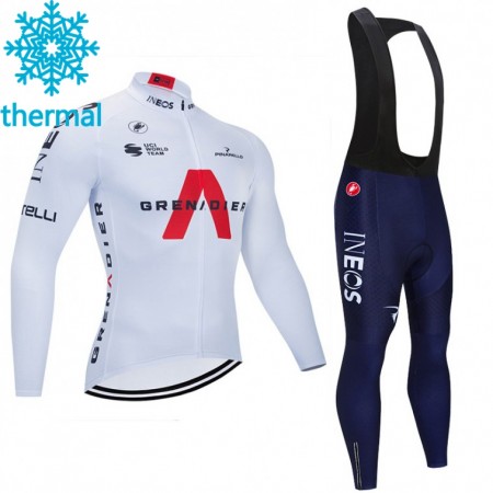 Completo Maglia ML + Pantaloncino con bretelle ML 2021 Ineos Grenadiers Winter Invernale N004